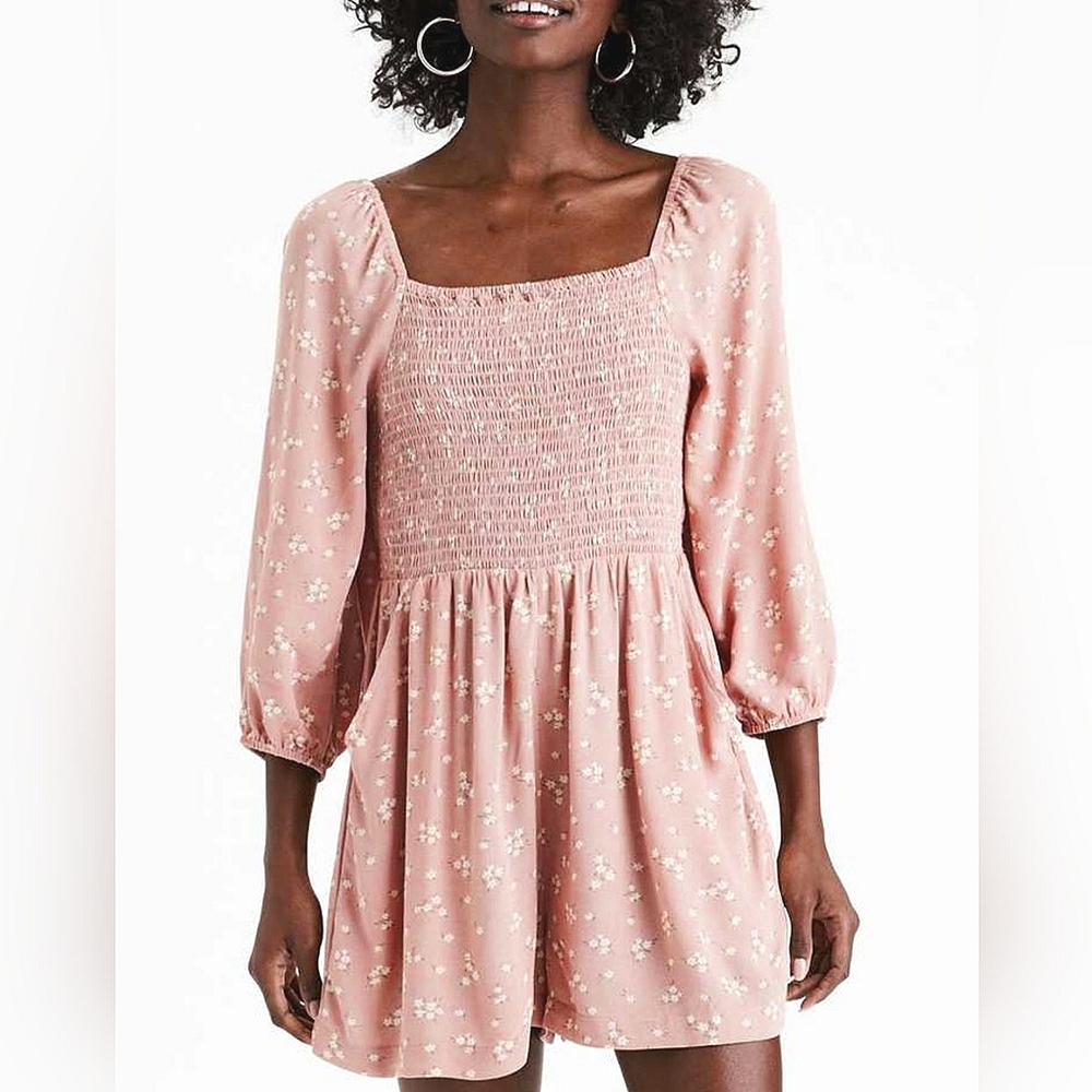 American Eagle Outfitters Pink Floral Romper